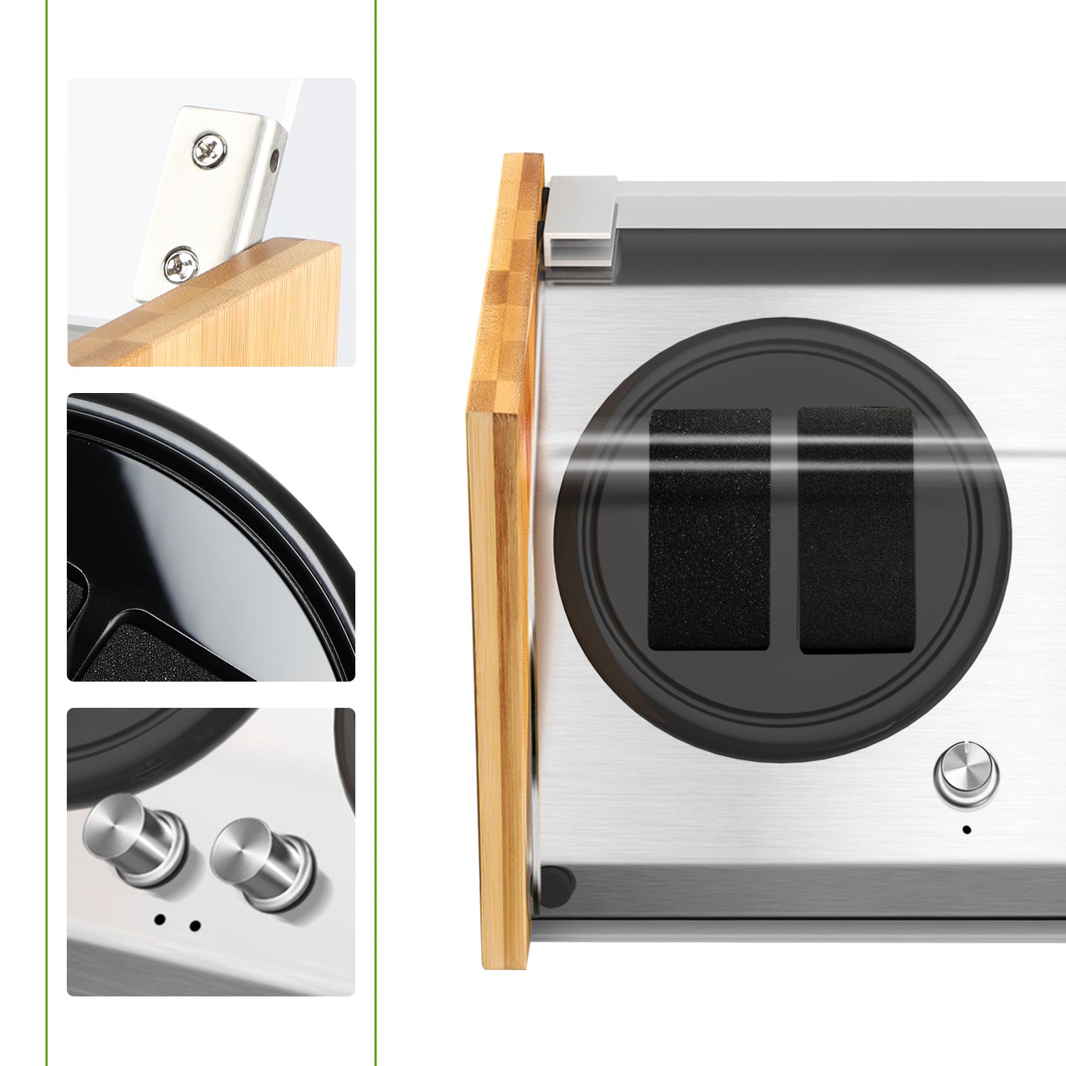Watch Winder 4 ｜ for Automatic Watches Handcraft Bamboo Wood Super Quiet by Watch Winder Smith®