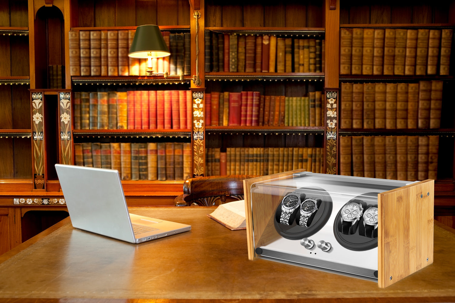 Watch Winder 4 ｜ for Automatic Watches Handcraft Bamboo Wood Super Quiet by Watch Winder Smith®