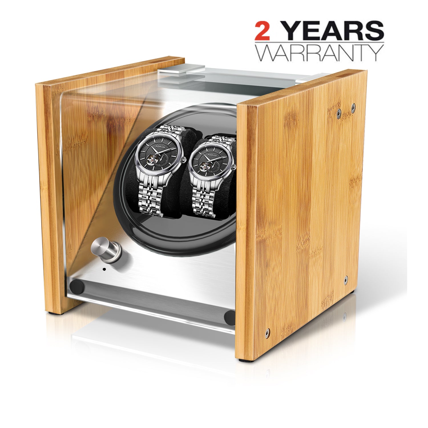 Watch Winder Double ｜ for Automatic Watches Handcraft Bamboo Wood Super Quiet by Watch Winder Smith®